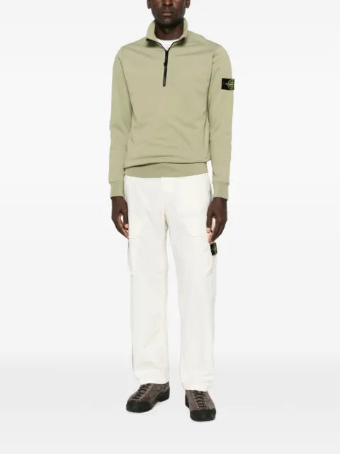 Stone Island logo-patch half-zip sweater
