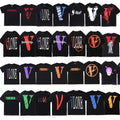 Vlone Big V Letter Graphic Print Short Sleeve Tee Streetwear Unisex